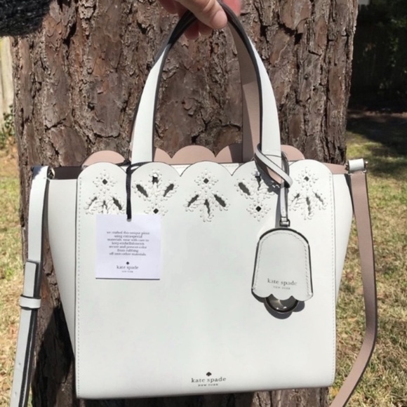 Kate Spade Mini Mina Magnolia Street Eyelet satchel Bag Purse - Picture 4 of 8